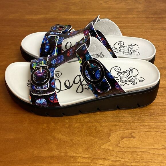 Alegria Vita Sugar Skulls Slide Sandals Size 36 | 6-6.5 - Picture 6 of 14